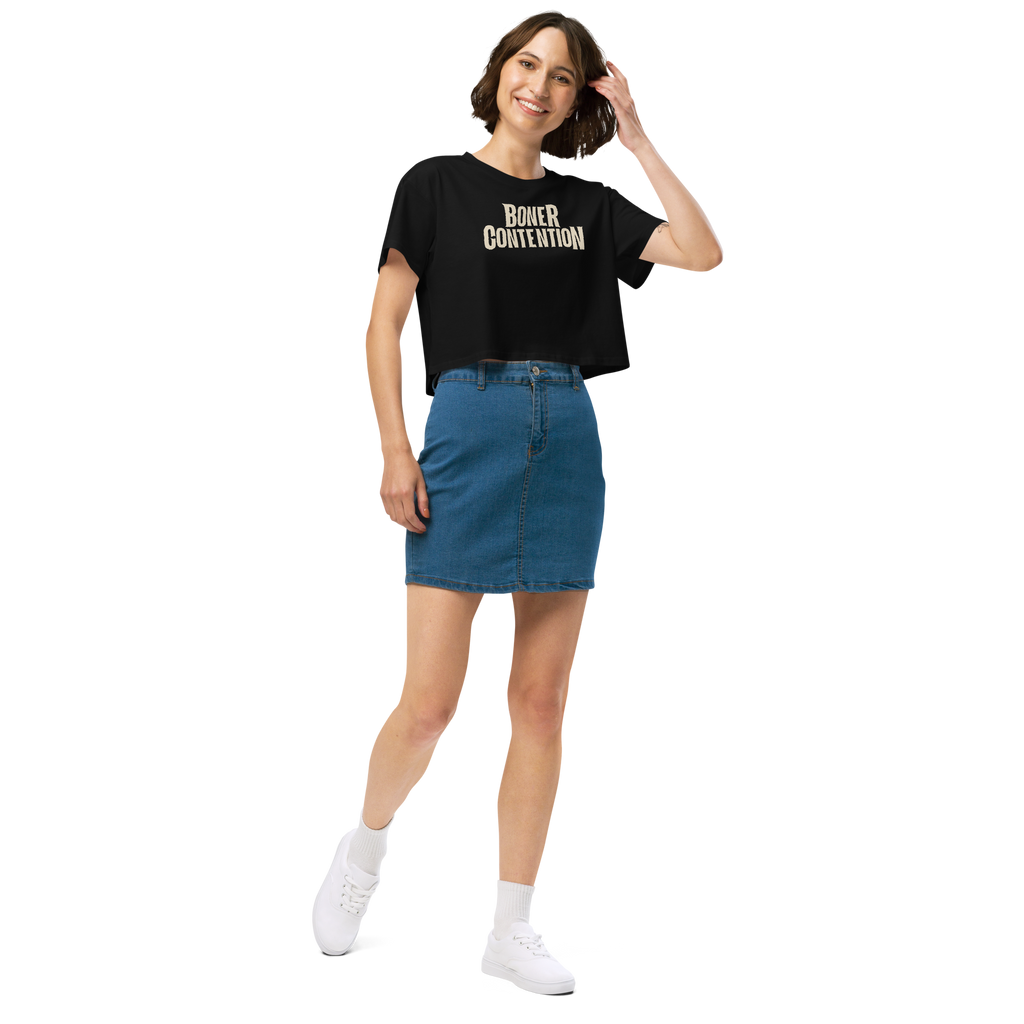 Crop Top Logo Femme (Noir)
